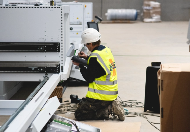 The construction and setup of a new warehouse